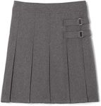 French Toast Big Girls' Two-Tab Pleated Scooter, Grey, 14, Heather Gray, 14