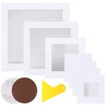 PEOVLVN Wall Repair Kit, 10 Pcs Aluminum Wall Repair Patch Kit Includes 7 Pcs 2/4/6/8 Inch Wall Hole Filler Patch Adhesive with 2 Sandpapers 1 Scraper for Plaster Roof Drywall Crack Repair