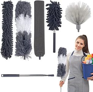 Gvolatee 6 pezzi Spolverino per Polvere Telescopico, Piumini Cattura Polvere Microfibra Allungabile Lungo 87-250 cm Lavabile, Scopa Polvere Pulizia Ventilatori Soffitto, Tapparelle, Ragnatela