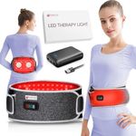 Red Light Therapy Belt with Massage Function - Infrared Light Therapy for Body Muscles - Portable Deep Tissue Massage Therapy Heated Pad for Back and Abdomen with Multiple Modes and Intensity Levels