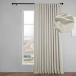 HPD Half Price Drapes Faux Linen Textured Room Darkening Curtains for Bedroom 84 Inches Long (1 Panel), 100W X 84L Extra Wide Curtains for Living Room Home Decor, Birch