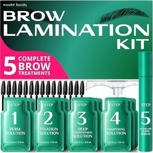 PRO Brow Lamination Kit – Eyebrow Lamination Kit with 5-Step Lifting System, Styling Brushes, Brow Rulers & Nourishing Serum – At Home Eye Brow Lamination Kit for Fuller, Defined Brows
