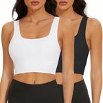 SIMIYA Sports Bra Women Seamless Crop Bra Top Comfort Bra with Removable Pads - Perfect for Everyday Wear (Black and Whiter, M)