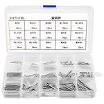 Split Cotter Pins Kit,150Pcs M1-M3 15 Kinds 304 Stainless Steel Split-Cotter Pins,Cotter Pin Assortment Kit Without Burr,high Hardness,Rust Proof, Corrosion Resistant