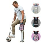 supregear Crutch Bag, Large Capacity Multiple Pockets Storage Pouch with Drink Holder and Reflective Safety Strip Waterproof Oxford Fabric Underarm Crutches Attachment for Adults, Seniors, Kids