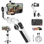 Zhiyun Smooth 5S Gimbal Stabilizer, Upgraded Smooth 5 Phone 3-Axis Handheld Smartphone Gimbal for iPhone Android with Built in Fill Light Grip Tripod (White) (White Combo)