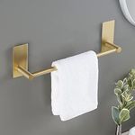 KES Gold Towel Rail 34CM Stick on Towel Holder for Bathroom and Kitchen SUS304 Stainless Steel Towel Bar Wall Mounted Brushed Gold, A7000S30-BZ