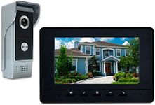 AMOCAM Wired Video Doorbell Phone, 7" Video Intercom Monitor Doorphone System, Wired Video Door Phone HD Camera Kits Support Unlock, Monitoring, Dual-Way Intercom for Villa House Office Apartment