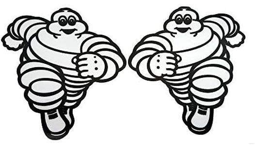 Michelin Man Running graphique Stickers autocollants pour moto de voiture Medium x 2