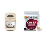 Tassimo by Bosch Suny 'Special Edition' TAS3107GB Coffee Machine,1300 Watt, 0.8 Litre - Cream With Costa Americano Bundle x 80 drinks