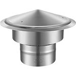 VEVOR Chimney Cap, 6 inch, 304 Stainless Steel Round Roof Rain Cap, 11.81-inch Increased Caps, All Weather & Reinforced Screws & Easy Installation, for Perfect Insulation Vent Cover Outside, Silver