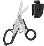 Raptor First Aid Shears All-in-One Tactical Scissors, Pocket Scissors & Firefighter Tools Set Medical Scissors, Ring Cutter, Glass Breaker (Black Handles)