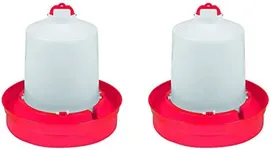 Little Giant DBW2 Deep Base Automatic Poultry Waterer Dispenser for Chickens & Birds, Red, 2 Gallon (2 Pack)
