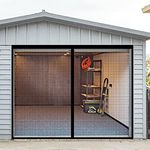 Butizone Garage Door Screen for 1 Car Garage Doors, 8x7FT Reinforced Fiberglass Magnetic Single Garage Screen Door with High Energy Magnets, Hands Free and Easy Assembly