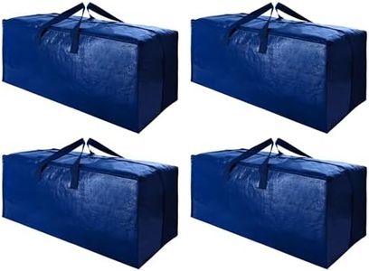 Cosy Family 4 Pack Heavy Duty Extra Large Moving Bags with Backpack Straps - Strong Handles & Zippers, Storage Totes For Space Saving, Fold Flat, Alternative to Moving Box (X-Large-Set of 4, Blue)