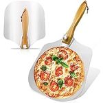 Wonwood_direct Aluminum Pizza Peel with Foldable Wood Handle, Large Pizza Paddle 12 Inch for Baking Handmade Pizza, Pizza Shovel for Pizza Oven for Homemade Pastries, Dough, Bread, Cakes