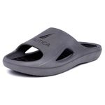 Nautica Men's Athletic Slides Sport Shower Sandals for Indoor & Outdoor - Lightweight, Durable and Comfortable, Charcoal Black, 9