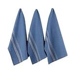 DII Cotton Oversized French Stripe Dish Towels, 20 x 30 Set of 3, Monogrammable Country Farmhouse Flour Sack Tea Towels-Chambray Blue