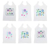 Kronado White Girl's Cotton Camisole/Spaghetti top/Slip/Inner/Lingerie & Underwear/Camisoles & Vests/Multi Pack/Pack of 6 (3-4 Years)