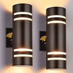 Dusk to Dawn Outdoor Lighting, 2 Pack Modern Porch Lights Outdoor IP65 Waterproof Outdoor Wall Lights Fixture with Aluminum Wall Sconce for Porch, Garage, Oil Rubbed Bronze, Housen Solutions