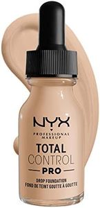 NYX Professional Makeup Base de maquillaje líquida Total Control Pro Drop, Dosificación precisa, Cobertura modulable y personalizable, Fórmula vegana, Acabado natural, 13 ml, Tono: 2 Alabaster