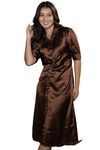 Glen Rose One Piece Dress for Women| Western Dresses for Women | Satin A-Line Women Dress | Midi Dress | Stylish One Piece Dress | Dresses for Women. (Brown, XL)