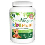 OmniVegan Kids Multivitamin 22 Vitamins & Minerals - 80 Vegan Chewable Tablets - Natural Mixed Berry Flavour - Aged 3-10 Years - Nordic Quality