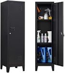 iCHENGGD Metal Cabinet Steel Storage Cabinet with Locking Door and 2 Adjustable Shelves, 54”H x 15" W x 15" D Small Metal Locker Cabinets for Office, Home, Garage, Warehouse
