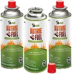 Jo Chef Butane Fuel Canister, 8 oz Butane Cylinder, Pure Refined Butane Gas for Camping Stove Or Use Directly with Brûlée Kitchen Blow Torch Head 3 Cans