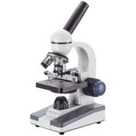 AmScope M150C-MS Compound Monocular Microscope, WF10x and WF25x Eyepieces, 40x-1000x Magnification, LED Illumination, Brightfield, Single-Lens Condenser, Coaxial Coarse and Fine Focus, Mechanical Stage, 110V