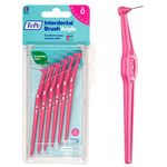 TePe Interdental Brush Angle, Pink, 0.4mm/ISO 0, 6pcs, Interspace Cleaning, Plaque Remover for Teeth with Narrow Gaps, ensures Strong Gums