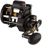 Penn, Fathom II Level Wind Line Counter Saltwater Casting Reel, 20, 5.5:1 Gear Ratio, 30" Retrieve Rate, 30 lb Max Drag, Right Hand, Black Gold