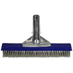 Poolmaster 20177 10" Aluminum-Back Algae Brush w/ Stainless Steel Bristles - Classic Collection