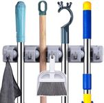 Mop And Broom Holder Wall Mounted Sweeping Brush Holder Organiser For Utility Room Storage Garden Tool Hangers For Garage Wall