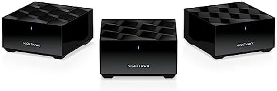 NETGEAR Nighthawk Advanced Whole Home Mesh WiFi 6 System (MK63S) with Free Armor Security – AX1800 Router with 2 Satellite Extenders, Coverage up to 4,500 sq. ft. and 25+ devices