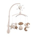 Baby's Only - Musical Mobile Heaven with Knitted Figures - Musical Box with Easy Attachment - for Boys and Girls - Clay/Warm Linen
