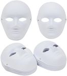 BLUE PANDA 24 Pack Blank Paper Mache Masks to Decorate, White Opera Mask for Carnival, Masquerade Party, Theatre, Halloween (2 Sizes)