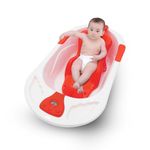 StarAndDaisy Baby Bath Tub with Temperature Sensor for New Born Baby Kids of 0 to 3 Years Anti-Slip Kids Bathtub for Baby Shower, Baby Bather (Red)