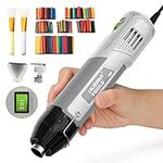 Huepar Tools Heat Gun Dual Temp, 350W Mini Hot Air Gun 230°C-400°C with 2 Nozzle, 164PCS Heat Shrink Tubing, 1.8m Cable, Overload Protection for Crafts DIY, Epoxy Resin, Shrink Wrap, Embossing