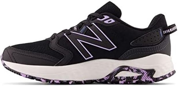 New Balance Women's 410V7 Running Sport Sneakers Shoes Black/Cyber Lilac/Outerspace 7.5 Wide