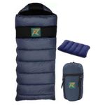 Rocksport Karakoram -5°C to +5°C Sleeping Bag with Reliance Hollow Fibre for Camping, Hiking, Indoor & Outdoor l Free Air Pillow & Adventure Pass(Blue)