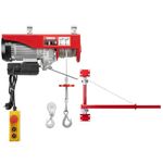 TEENO Electric Winch with Electric Hoist Support Arm, 220V 1450W Heavy-Duty Lifting Hoist, 200-800kg Load Capacity, Rotatable Mounting Bracket, Workshop Garage Lifting Jib Accessory