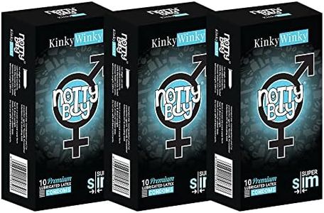 NottyBoy Super Slim Ultra Thin Condoms for Men- 30 Count, Proper Fit | Sensational, Skin to Skin Feel | Convenient to Carry | Latex | Extra Sensitive and Transparent, Natural-Feeling