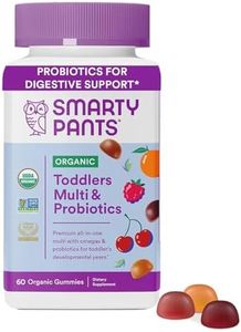 SmartyPants Organic Toddler Formula Daily Gummy Vitamins: Probiotic, Vitamin D3, Vitamin B12, Gluten Free, Zinc, Methylfolate, Omega-3, Methylcobalamin, Vegetarian, Non-GMO, 60 Count (30 Day Supply)