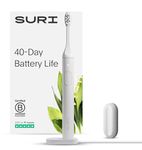 SURI Electric Toothbrush—Sustainable Electric Toothbrushes Adults. Slim Sonic Toothbrush & Accessories. 40-Day Battery, 2 Modes. Travel Toothbrush. Ideal Christmas Gifts for Women & Gifts for Men