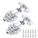 2 Pcs Kitchen Units Door Hinges, Soft Close Cupboard Wardrobe Doors Hinges, Folding Doors Hinge with Screws, Full Overlay Mute Cabinet Hinges