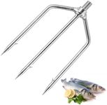 Eleanly Stainless Steel Fishing Spear Fishing Harpoon Stainless Steel Harpoon 3 Prongs Harpoon Barbed Hook for Outdoor Fishing Landing Large Fish Frog