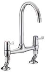Bristan VAL BRDSM C 6 CD Value Lever Bridge Kitchen Sink Mixer Tap with 6" (152mm) Levers with Swivel Spout, Chrome