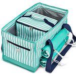 Beach Bag Tote Set with Removable Insulated Cooler and Two Microfiber Beach Towels - Plenty of Room to Comfortably Carry All Your Essentials -Perfect for Outdoor Events, Pool, Picnics, Camping & More