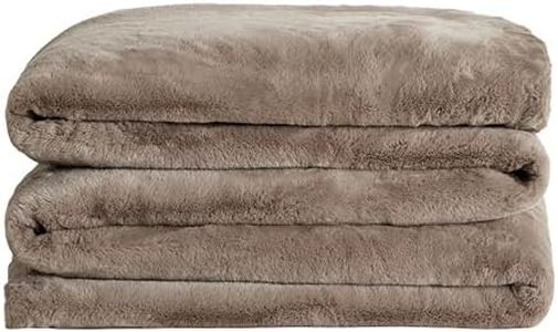UnHide Cuddle Puddle - Faux Fur Blanket - Oversized, Lightweight, Extra Soft Blanket - Machine Washable - Add a Layer of Softness to Any Bed or Couch - 100” x 100” - Taupe Ducky